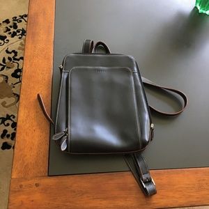 LODIS Medium Black Leather Backpack